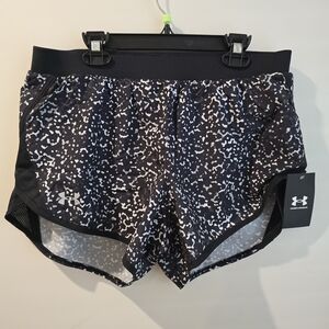 Under Armour Women's Black and White Athletic Shorts